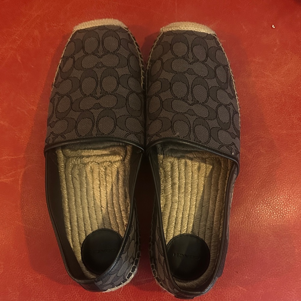 Coach Brown Signature Jacquard Slip-On Espadrilles
